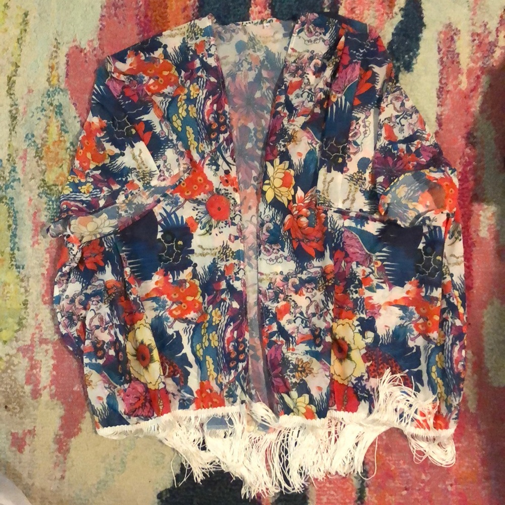 Floral Print Beach CoverUp